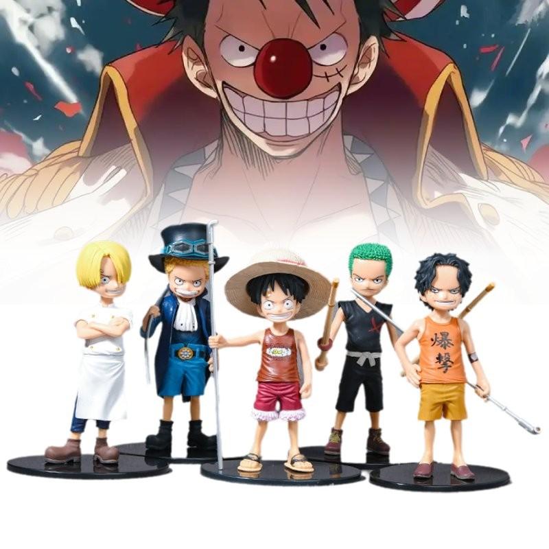 One Piece 5pcs Role Pvc Toy Model Desktop Decoration Children Christmas Gift