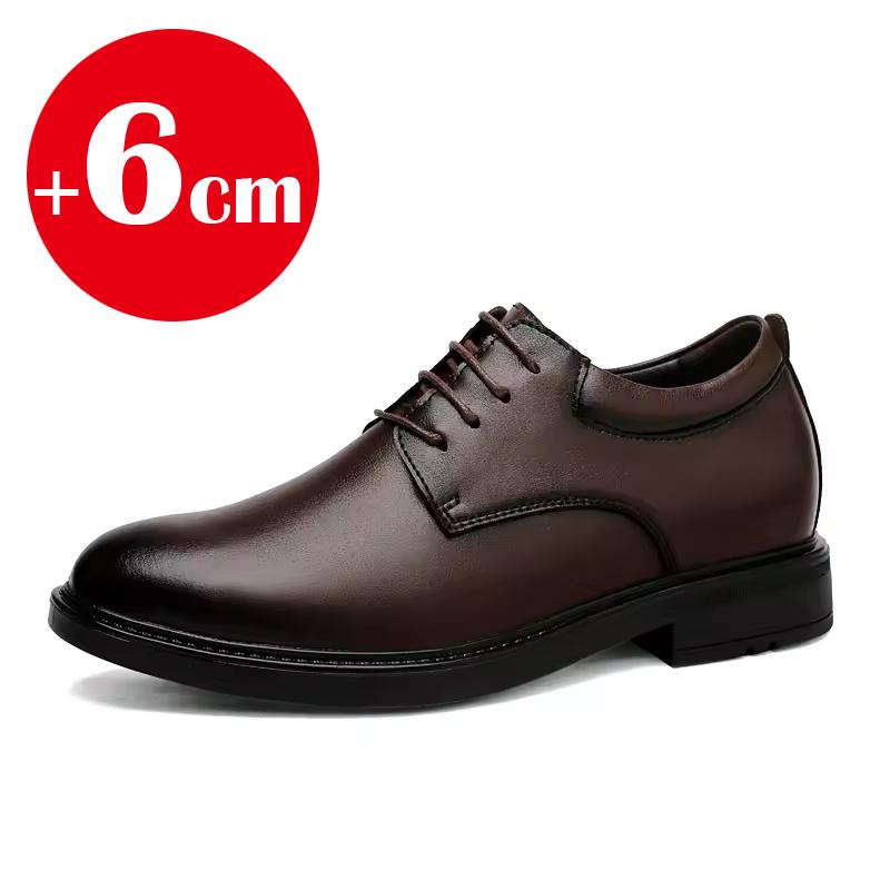 Kancelářské business formální boty pánské vnitřní zvýšení výšky 6/8 cm boty silná podrážka jednoduché černé pánské pravá kůže ležérní boty