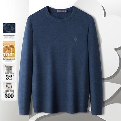 MONTAGUT Men's Autumn/Winter Crew Neck 100% Wool Thick Sweater
