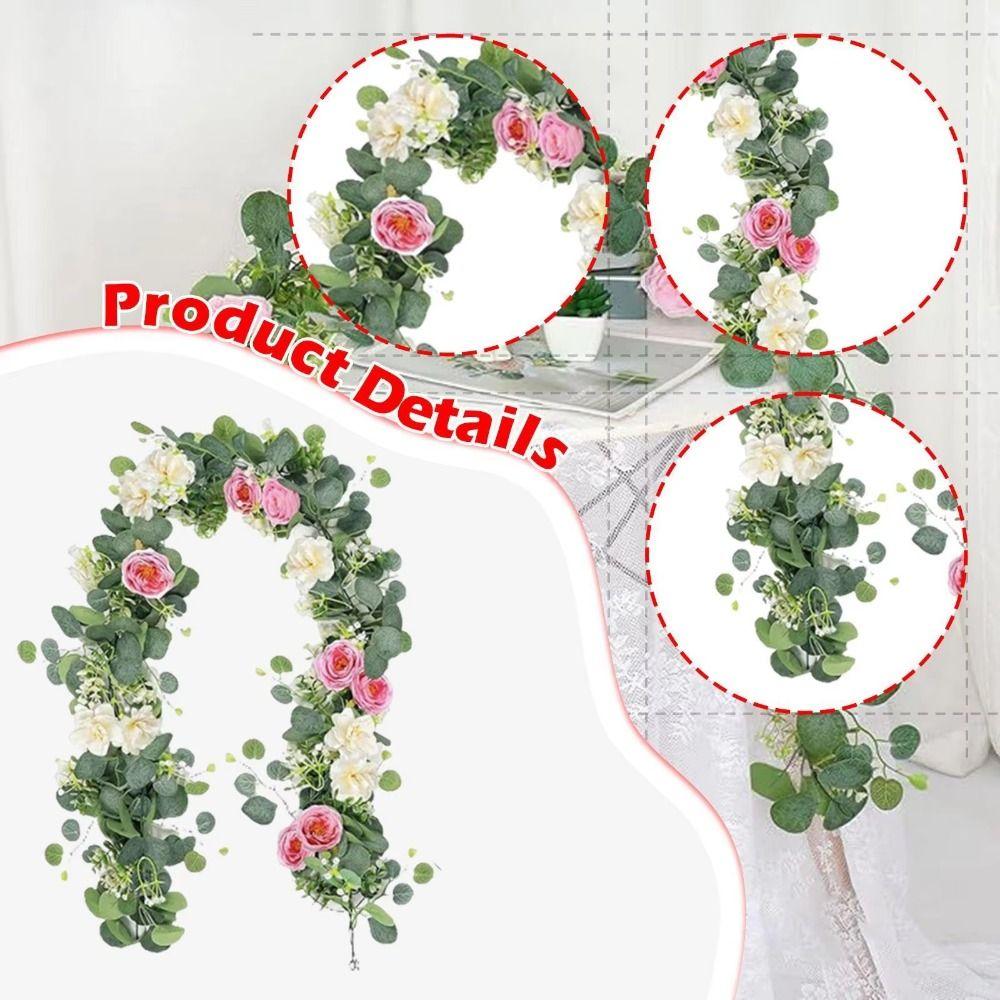Artificial Flower Dressing Flower Garland Plastic Lifelike Garland Hanging Plants Handmade Flexible Artificial Flowers Vine