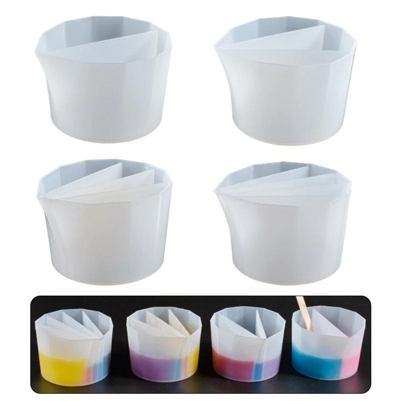 1 Pc Epoxy Silicone Color Mixing Cup Toning Dispensing Cup DIY Craft Casting Tool  Silicone Color Cup Silicone Compartment Cup