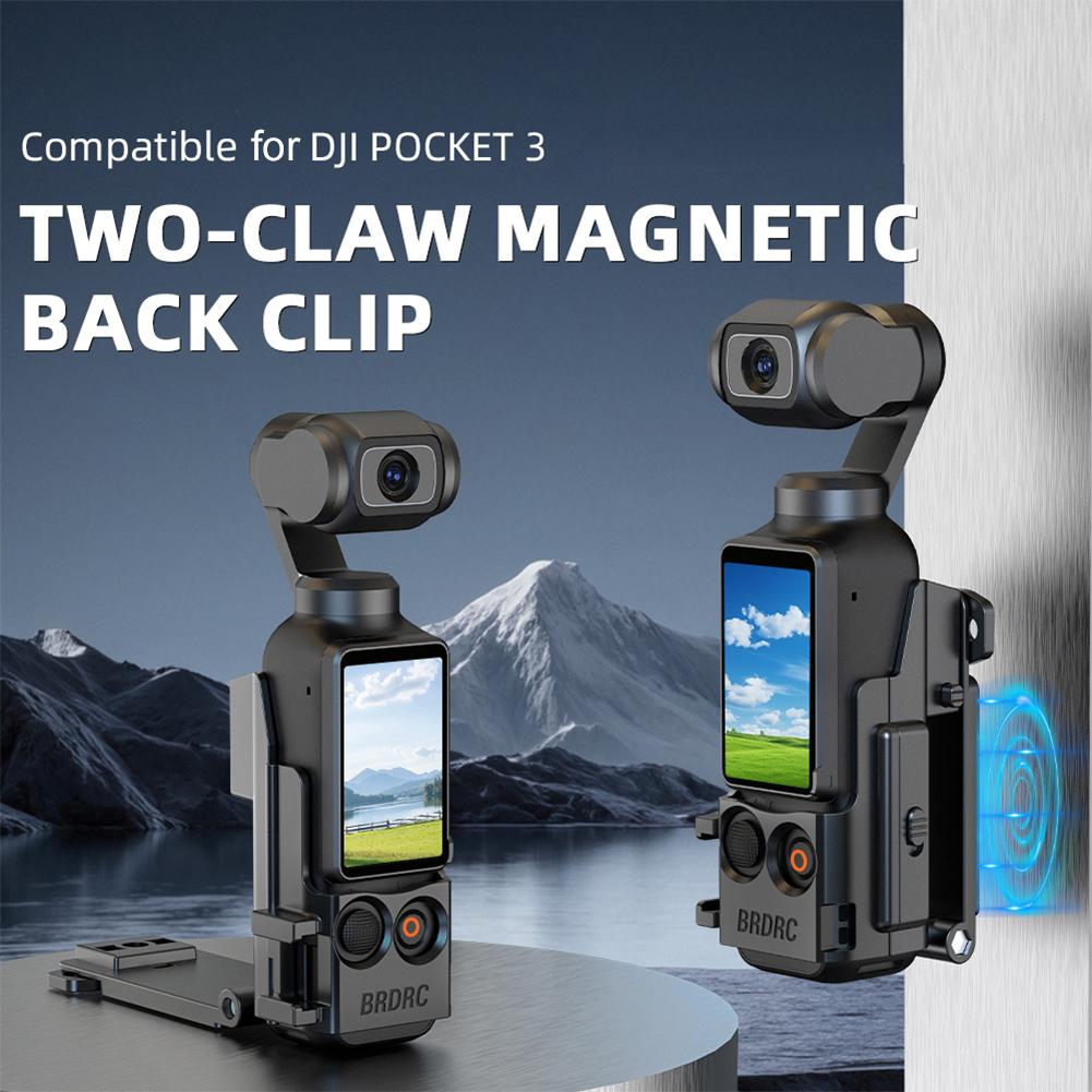 Supporto Magnetico Adattatore di Espansione Regolabile Base Magnetica Antiscivolo Supporto per Fotocamera per Accessori Fotocamera DJI Pocket 3 nero