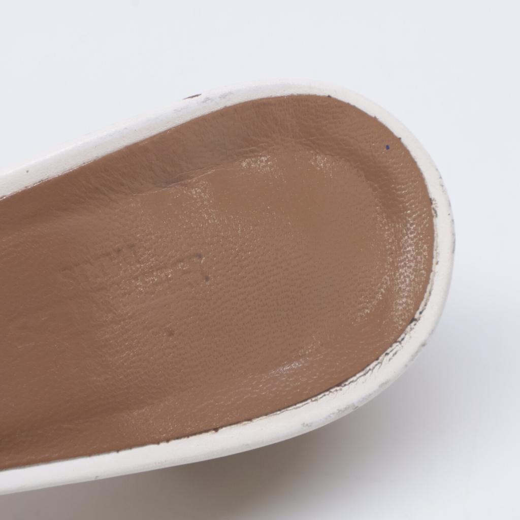 Hermes H071002Z OASIS Calfskin H Motif Heeled Sandals/ Shoes 37 whiteUsed