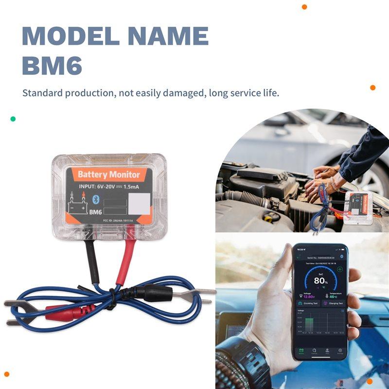Q2-Wireless Bluetooth 12V Battery Monitory BM6 With Car Battery Health Check APP Monitoring Battery Tester