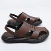 New Summer Men Sandals Soft Leather Beach Shoes Breathable Leisure Flats Hot Sale Man Sandals Fashion Mens Slippers Dual-Purpose
