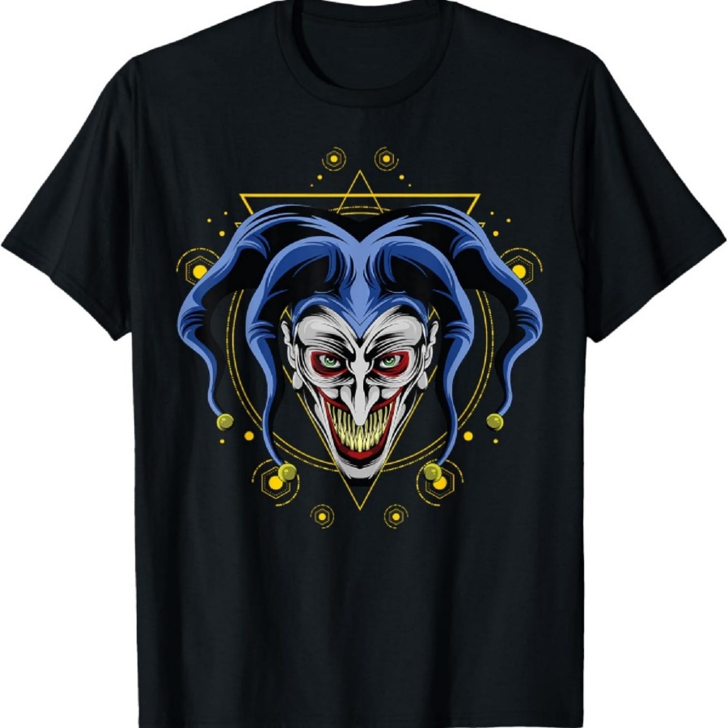 

Mad Evil Clown Psycho Scary Joker Jester gift for lovers fun T-Shirt XXXXXL чорний