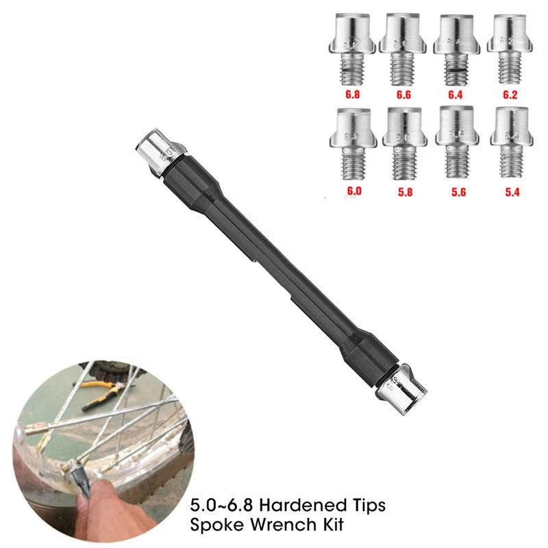 ABLZ-Motorcycle Handle Spoke Wrench 93Mm/3.7In CNC Spanner Set 5.0-6.8 Length For Most Motorbike Tire Repair Wrench
