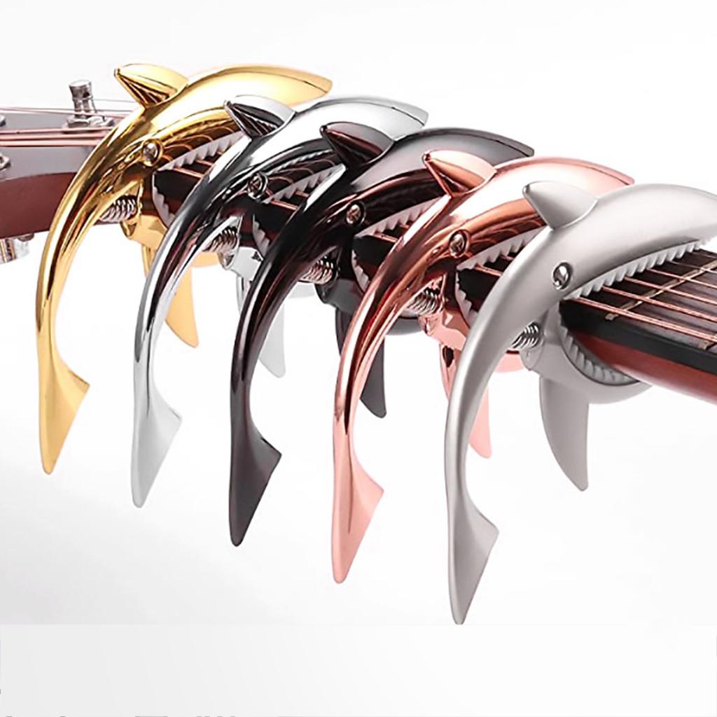 Shark Capo Zinc Alloy Tone Clip Elastic Soft for Acoustic Guitar Ukulele Mandolin Banjo Gold