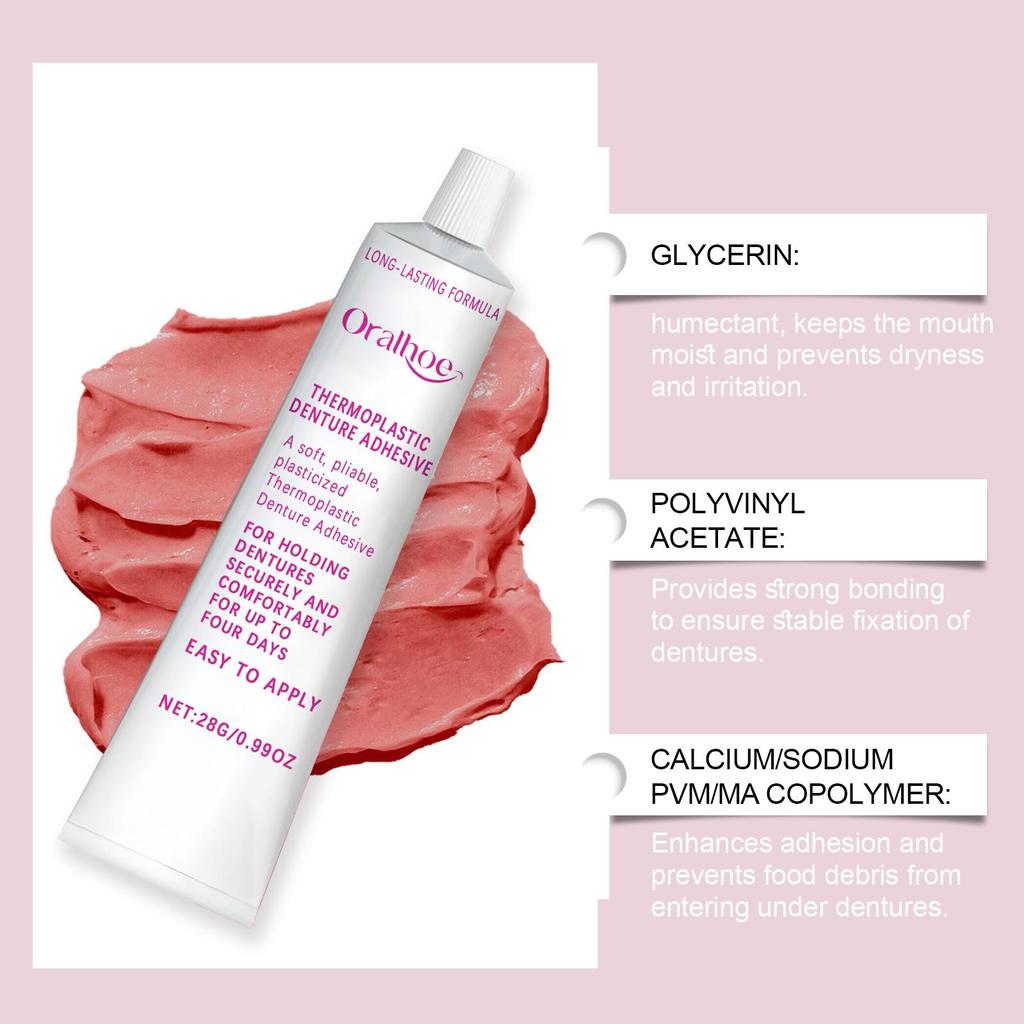 Oralhoe Haftcreme für Prothesen 28g 24-Stunden sicherer Halt + Komfortabel und unsichtbar! Geeignet für Voll-/Teilprothesen