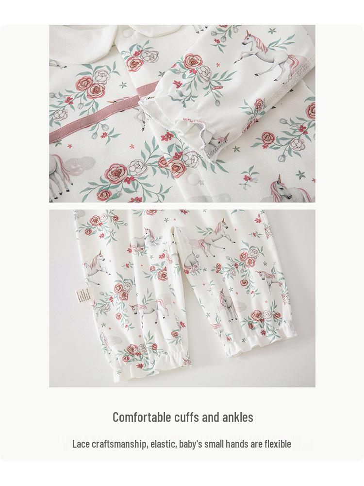 Spring & Autumn Princess Jumpsuit for Baby Girls - Pure Cotton, Class A, Sweet Outdoor Bodysuit