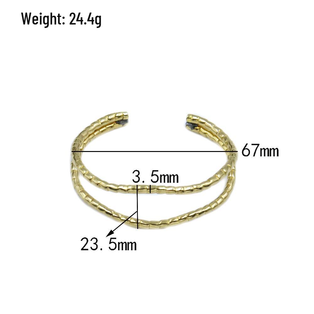 Double-Layered Irregular Geometric Snake Cuff Bracelet