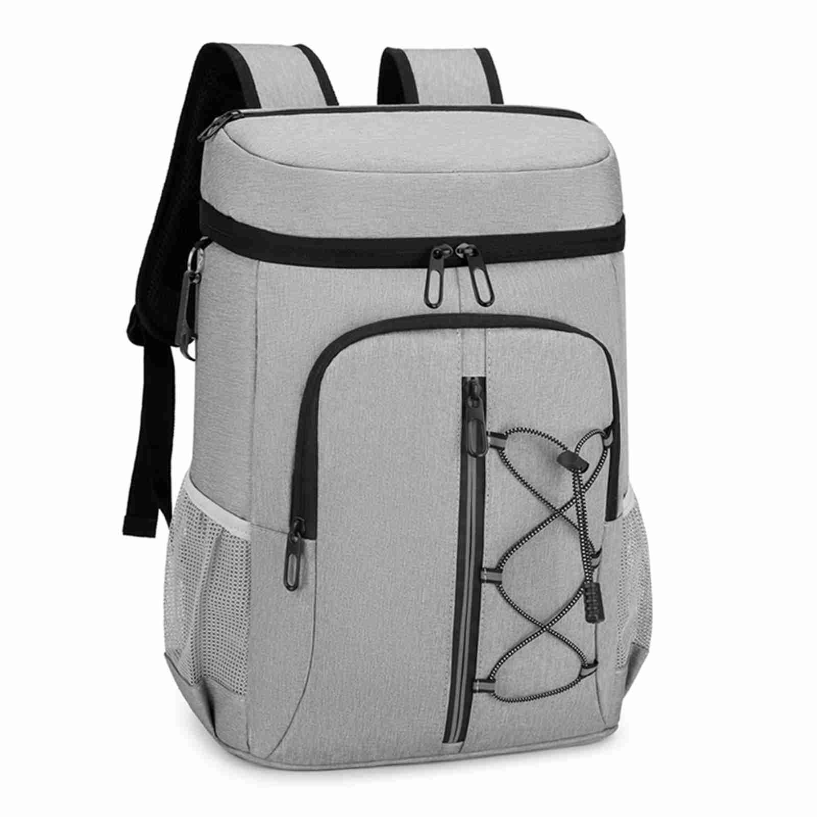 

Insulated Cooler Backpack Comfortable Soft Cooler Bag Lightweight Camping Backpack світло-сірий колір