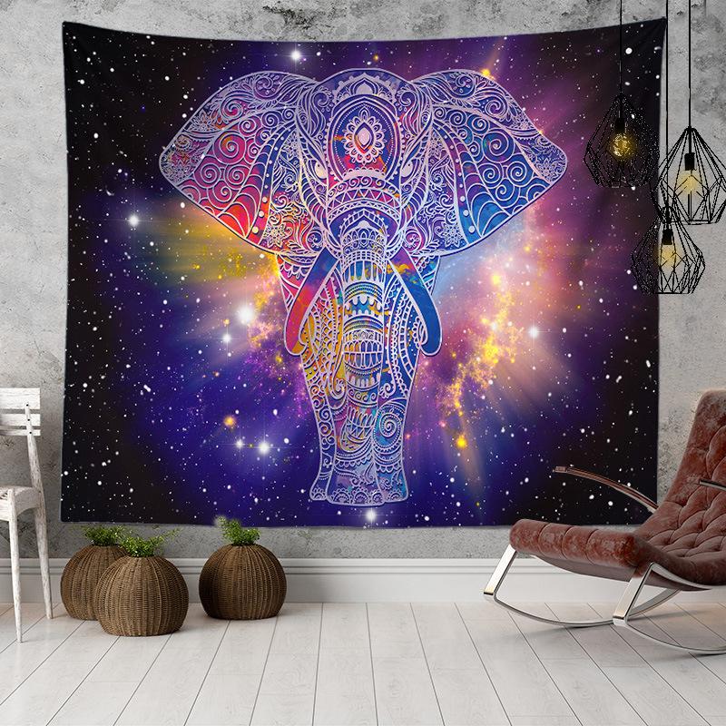 Home Decor Indian Ethnic Tapestry Hanging Elephant Digital Printing Tapestry Living Room Background Cloth Beach Towel