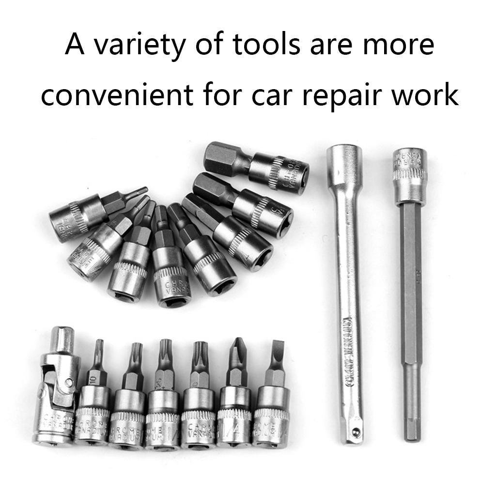 19 Pcs/set 1/4 Bicycle Torque Wrench 1-25NM Bicycle Torque Tool for Bicycle Maintenance Kit for Road, Mountain Bikes