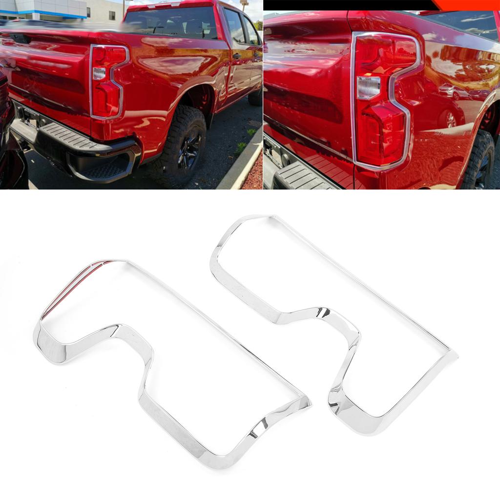 2 Stück Heckleuchten-Rahmenverkleidungen Chrom-Dekoration Ersatz für Chevrolet Silverado 1500 2020