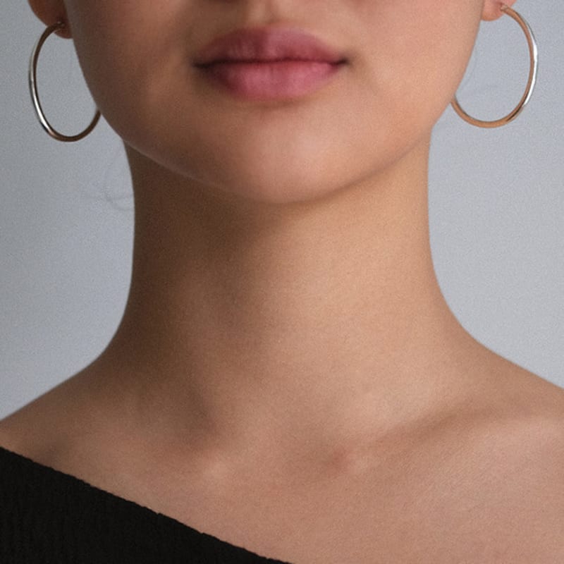 Another Layer Large Hoop Earring (silver925)(2color)