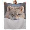 Arctic Wolf Throw Blanket Shaggy Furry Soft Blanket for Bedroom Living Room