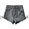 Europees-Amerikaans Pittig Meisje Zomer Uitgesneden Knoop-Up Denim Shorts - Slim Fit, Heup-Omhelzende Hotpants voor Vrouwen