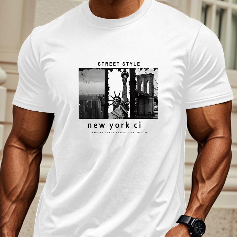 

Soft Fade-Resistant Short Sleeve - Crewneck Casual Daily & Outdoor Outfit XXL белый