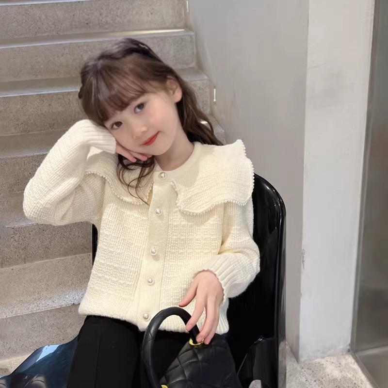 Girls' Autumn Korean-Inspired Elegant Knit Tops