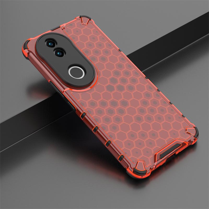 Shockproof Transparent Case For Vivo V50 Honeycomb Armor PC Phone Back Case For Vivo V50 Case Cover For Vivo V50 V50e 6.77 Inch