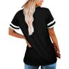 Women's 2026 Summer New V-neck Short-sleeve Color-block T-shirt Loose Casual Top