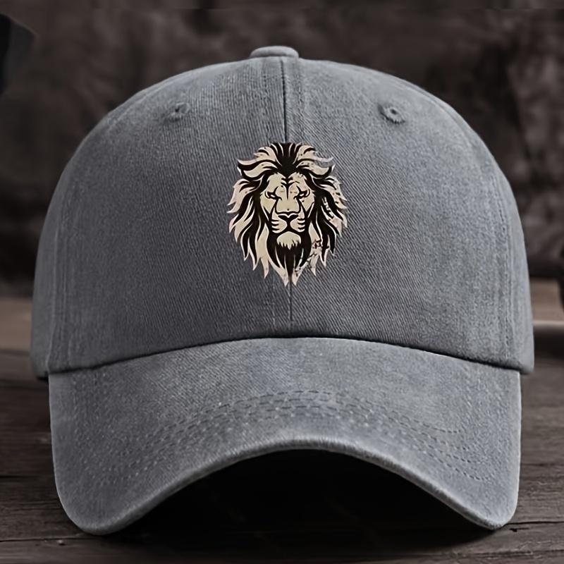 Men Women Lion Head Print Baseball Cap Adjustable Snapback Hat with Lion Face Lightweight Suitable for Outdoor Casual We
