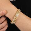 New Miami Iced Out Cuban Link Chain Bracelet For Men&Women Full Rhinestones Charms Hip Hop Jewelry 13mm Crystal Chain Party Gift
