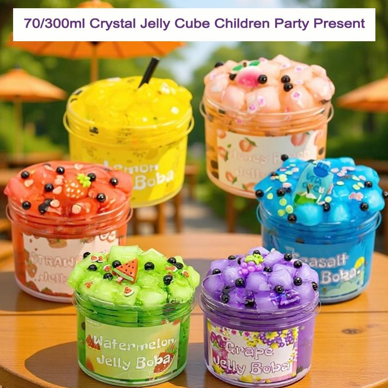 Non-Sticky Premade Crunchy Slime 70/300Ml Large Size Soft Crystal Cube Kids Party Favor Gifts-9Hv