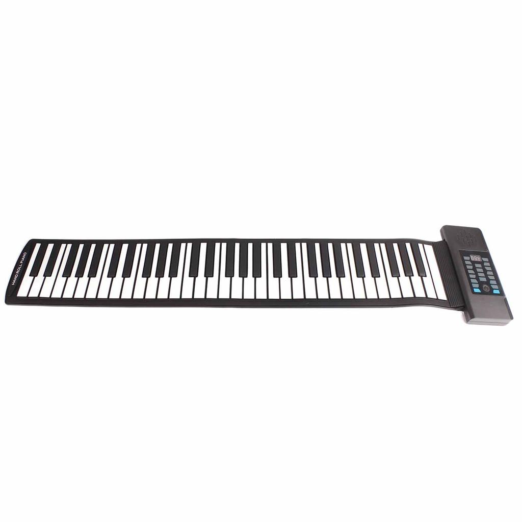 61 Keys Roll Up Keyboard Piano MIDI Function Portable Hand Roll Piano with LED Digital Display 100‑240V EU Plug