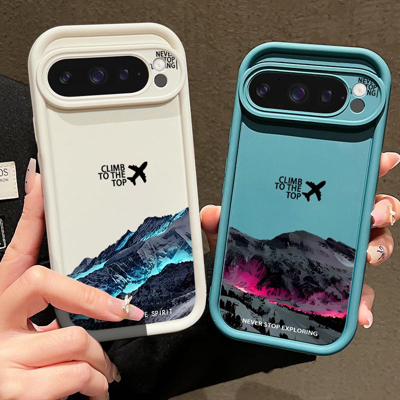 Чохол для Google Pixel 9 8 7 Pro 9 Pro XL 9A 8A 7A Візерунки подорожей Снігові гори Цукерковий колір М'який ТПУ Силіконовий Ударостійкий Чохол для телефону