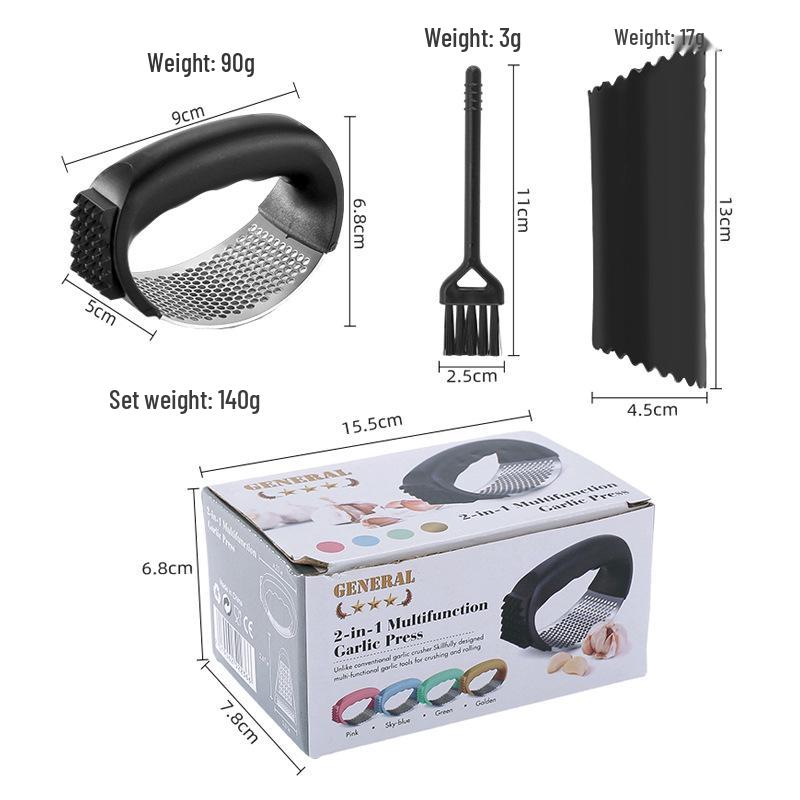 Dual-Function 304 Stainless Steel Garlic Press and Meat Floss Maker
