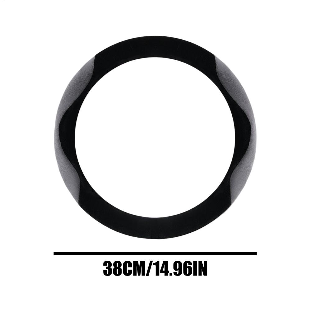 38cm Soft Car Steering Wheel Cover Milk Velvet Stain-Resistant Car Steering Wheel Cover Anti-Slip Car Steering Wheel Warm Cover