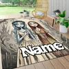 Custom Name Unicorn Pink Flowers Carpet Rug Customizable Soft Washable Anti-Slip Home Living Room Sofa Mats Personalized Rug. 0909122