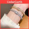 Luxury Gold And Silver Oval Hand Chain With Gemstone Detailing For Daily Fashion