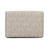 Michael Kors Greenwich Logo Print Tri-Fold Coated Canvas Wallet Small Women's Pearl Gray with Black