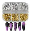 6 Grids Punk Rock Mini Metal Rivet Nail Charms Cone Mixed Sized Nail Art Studs 3D Stylish Spike Nail Decor Diy Manicure Supplies
