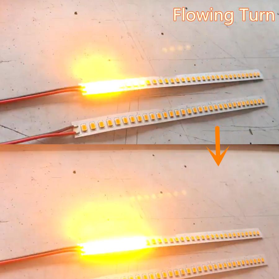 Pair 44LED 28CM Built-in Decoder Error Free Rear Mirrors Flexible Soft Flowing Turn Signal Strip Light Lamp Waterproof