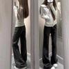 Gray Micro-flared Sweatpants Women's Spring and Autumn New Thin High-waisted Drape Horseshoe Pants Casual Sweatpants