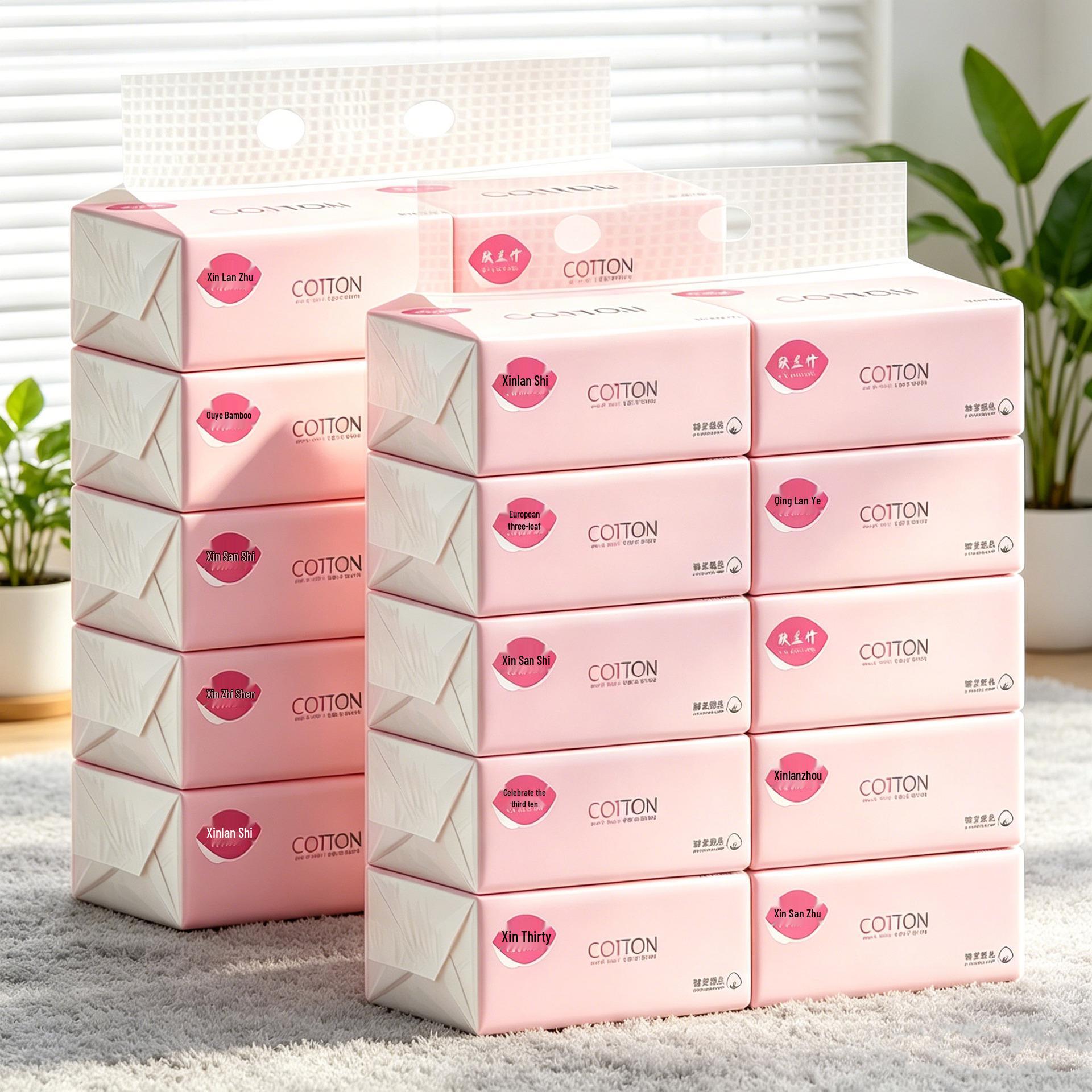 Thickened Facial Tissue: Hand-held Home & Commercial Packs 10 packs per set