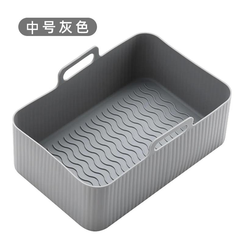 1pcs Air Fryer Silicone Tray Rectangle Oven Baking Tray Basket Reusable Liner Insert Dish for Ninja Foodi Pan Accessories