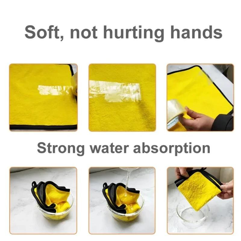 Microfiber Cleaning Towel Thicken Soft Drying Cloth Car Body Washing Towels Double Layer Clean Rags Car Accessories Gadget