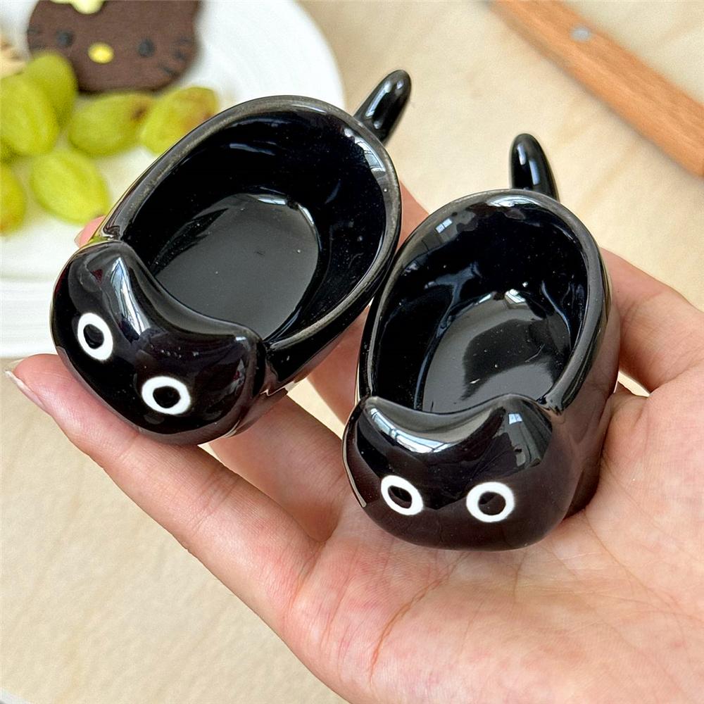 Ceramic Cat Dishes Dipping Plate Kitty Shaped Mini Sauce Dish Side Small Bowl Home Diningware Kitchen Table Decorative Cat Bowl
