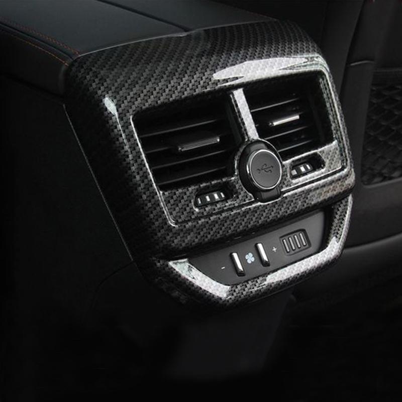 For Peugeot 3008 5008 GT Hybrid 2016-   ABS Car Rear Armrest Box Air Vent Outlet Trim Cover Decoration Accessories
