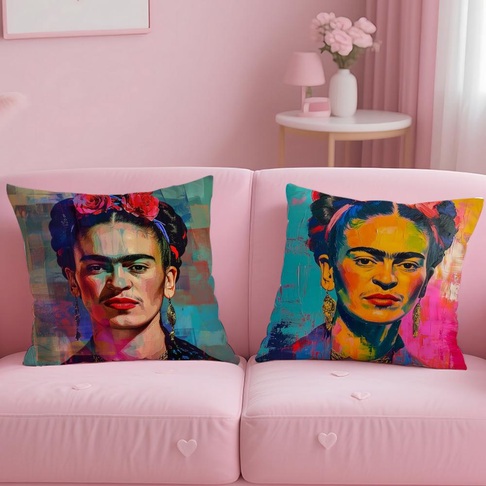F-Frida K-Kahlo Painting Art Cushion Cover Comfortable Reversible Pillow Cover Ideal for Car Sofa Bedroom & Beyond