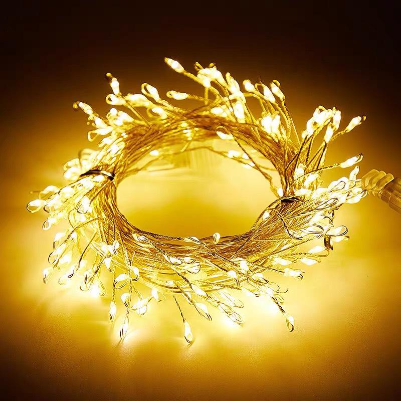 LED Firecracker Copper Wire Lights: Decorative Garland for Weddings, Home, Festivals, and Christmas.