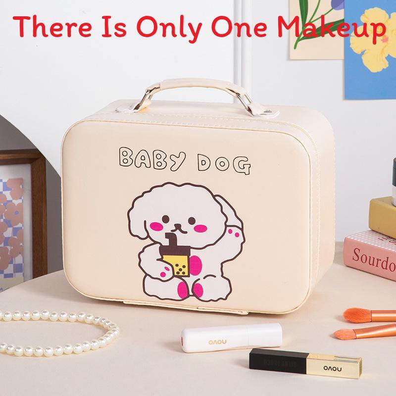 Cute Cartoon Makeup Bag With Large Capacity And Mirror For Daily Travel And Gift