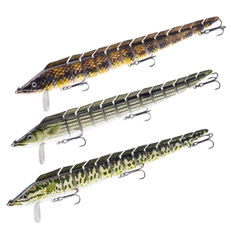 Floating Eel Lures Crankbait Multi Jointed Swimbait 23cm 42G Artificial Baits with Treble Hook 13 Segment Fishing Tackle