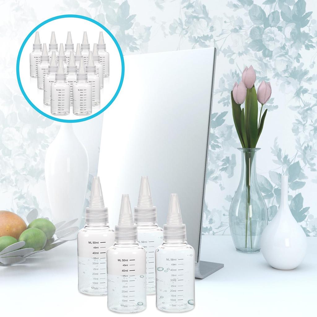 FRCOLOR 50ml Graduated Dropper Bottles, Set of 20, Transparent Dropper Bottles, Lightweight, Portable, for Crafts, Painting, Aromatherapy, etc.