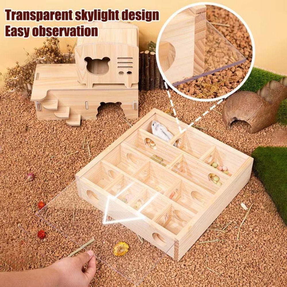 Exploration Hamster Tunnel Maze Wooden Pet Interactive Toy Guinea Pig Puzzle Toy  Exercise